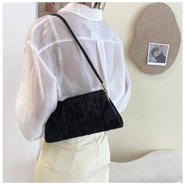 Damen Schultertasche Mit Plissee Design Für Einen Eleganten Look_voghion.com