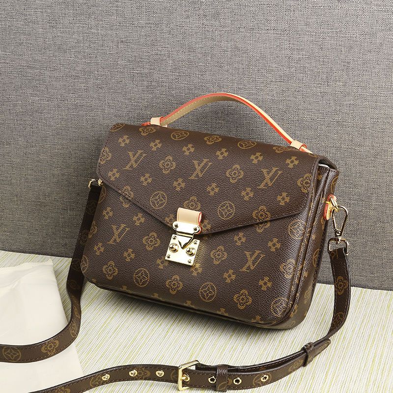lv lc邮差包真皮女包老花斜挎三合一女包百搭秋冬单肩手提小方包