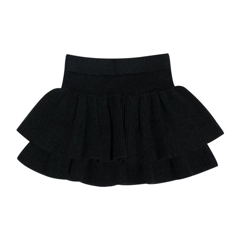 Girls' skirt  autumn new style black knitted skirt little girl princess skirt children's skirt
