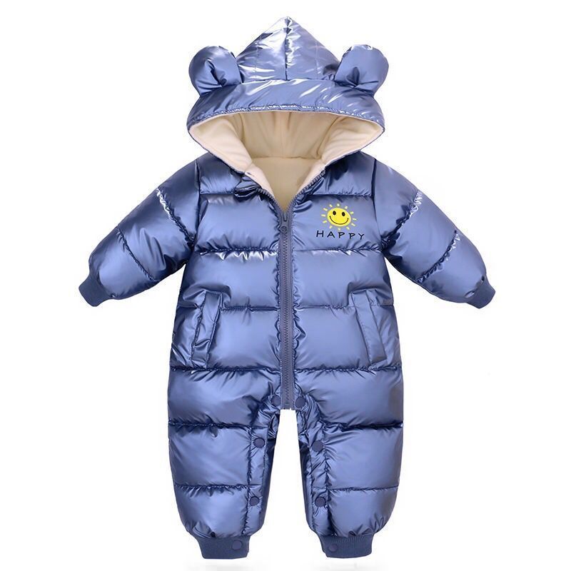 婴儿连体衣冬装新生儿加绒加厚保暖哈衣抱被男女宝宝夹棉爬服外套