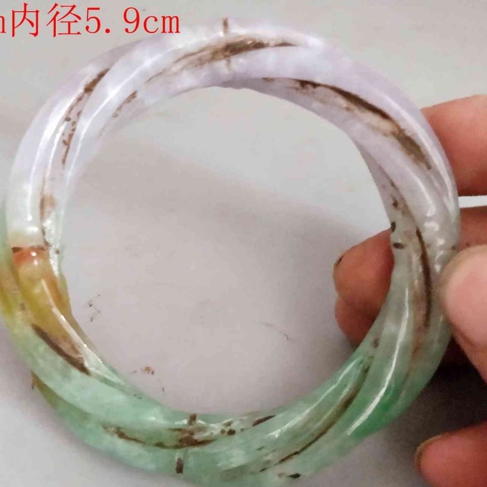 古董古玩翡翠,清代天然翡翠麻花手镯