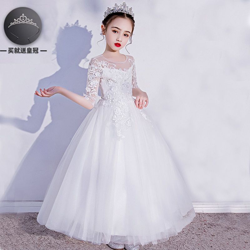 公主裙女童蓬蓬紗兒童高端晚禮服生日鋼琴演出服花童婚紗主持人夏