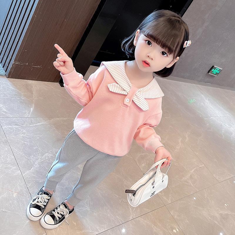 女童套裝春秋2023新款網紅潮洋氣女寶寶小童兒童裝秋季秋裝兩件套