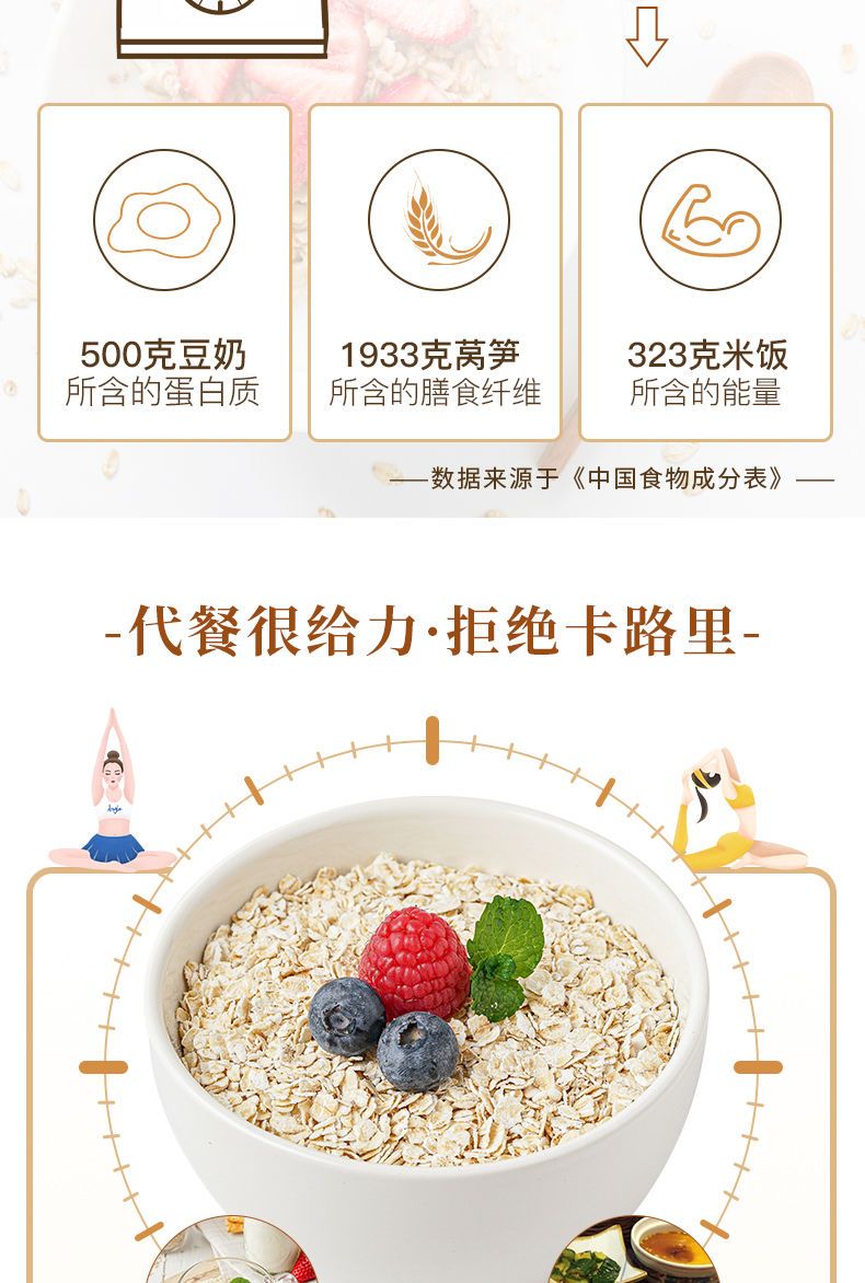 西麦麦片燕麦片即食代餐1000g/2080g/3175g冲饮早餐营养食品