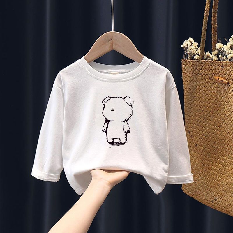 Boys and girls pure cotton long-sleeved t-shirt  new autumn foreign style tops for children and babies round neck bottoming shirt
