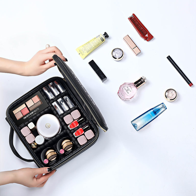 手提大容量网红化妆包便携皮化妆箱专业跟妆师旅行化妆品收纳包