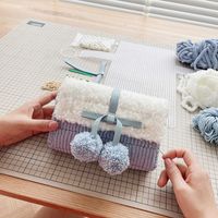 今年流行送女友手工编织包包diy材料包手织冰条线毛线网格自制包
