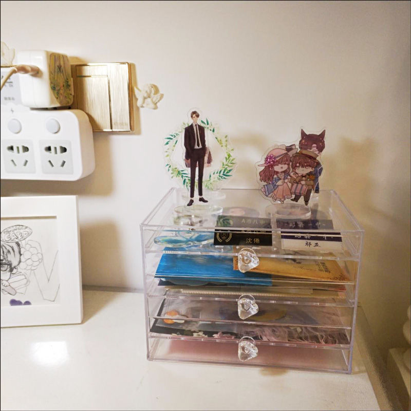 Mingzha storage box acrylic bar pump box Brooch photo collection box card vertical card protection box hand tent sticker collection