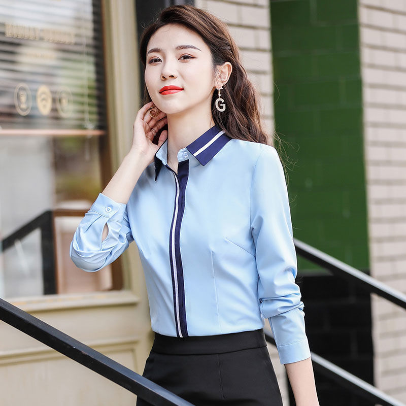 襯衫女長袖職業正裝初秋洋氣百搭上衣秋冬時尚氣質襯衣工裝工作服