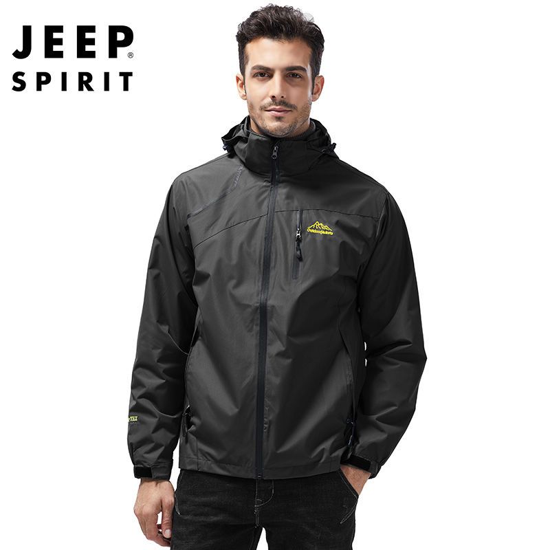 JEEP吉普冲锋衣夹克外套新款户外防水防风耐磨透气运动外套情侣装
