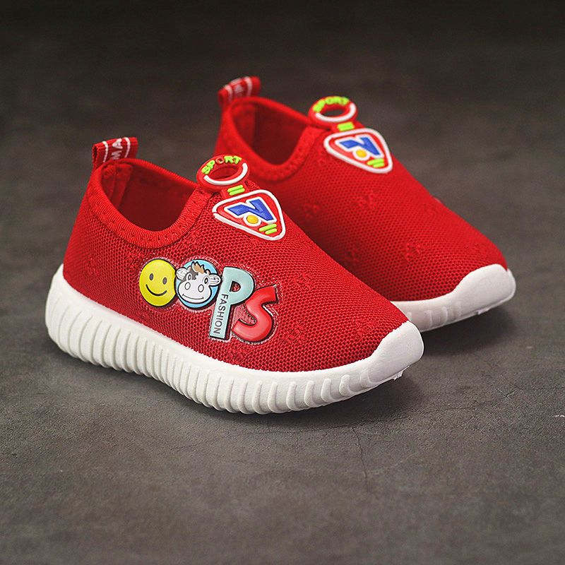 Autumn and winter plus velvet baby toddler shoes 1-6 years old solid soft bottom children's sports shoes female 3 boys breathable mesh shoes spring