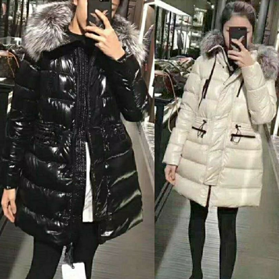 法国蒙家2021冬季超保暖纯鹅毛羽绒服 真银狐毛领外套女潮ins秋冬