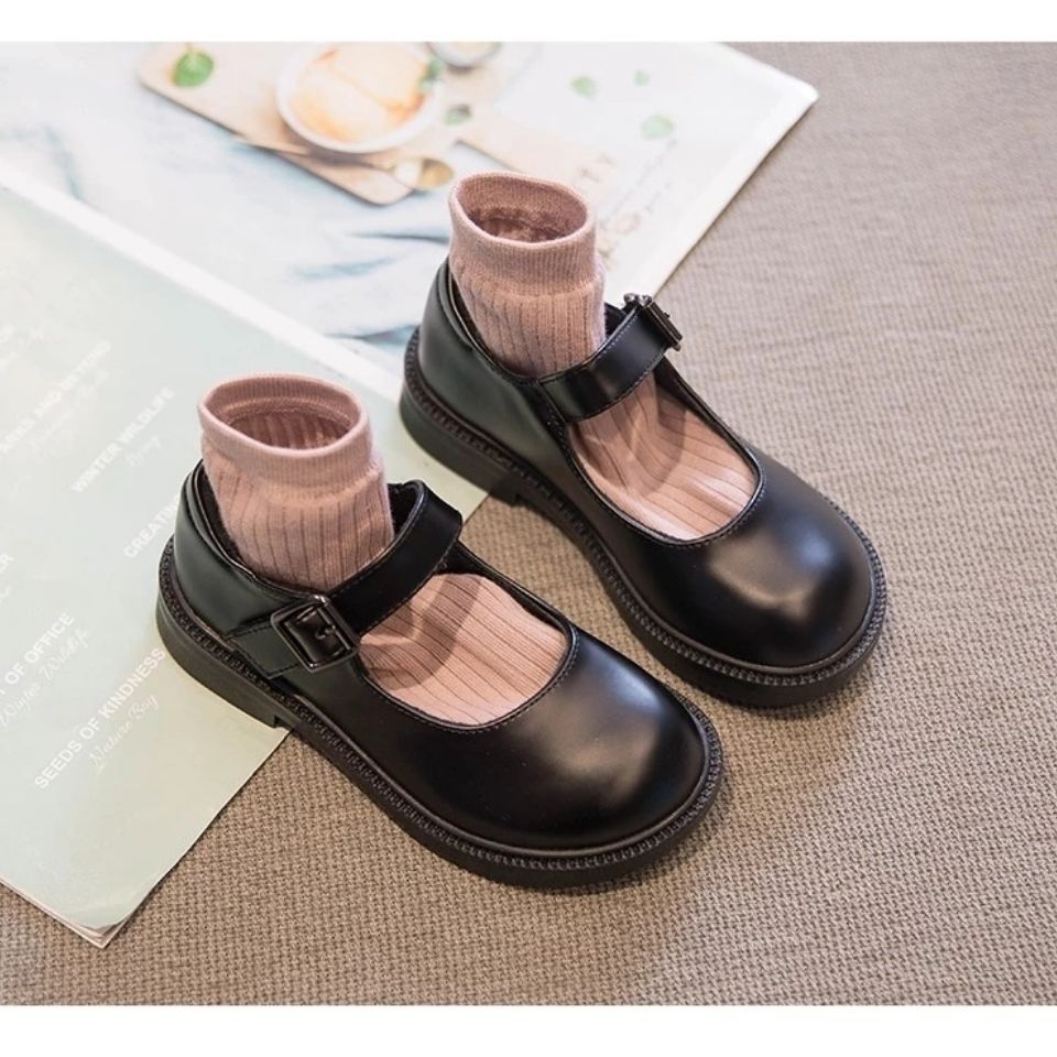 女童黑色小皮鞋2022春秋新款儿童单鞋软底英伦风公主鞋学生演出鞋