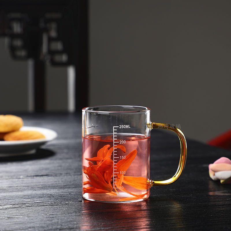 Glass With Scale, Water Breakfast Household Heat-Resistant Microwave Milk Tea Cup, Juice Cup_voghion.com