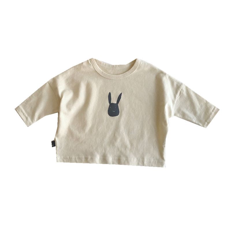 100% cotton 2021 autumn children's T-shirt boy 3 years old girl 4 Korean version loose top 5 baby bottoming shirt tide