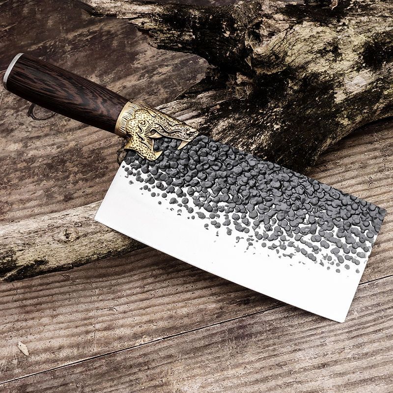 龙泉龙头菜刀斩骨头切片刀砍切菜刀超快锋利不锈钢锻打厨师菜刀