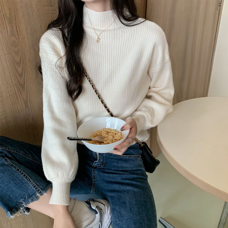 Half-high collar bottoming shirt women's autumn and winter inner wear long-sleeved sweater sweater  new slim fit all-match top trend