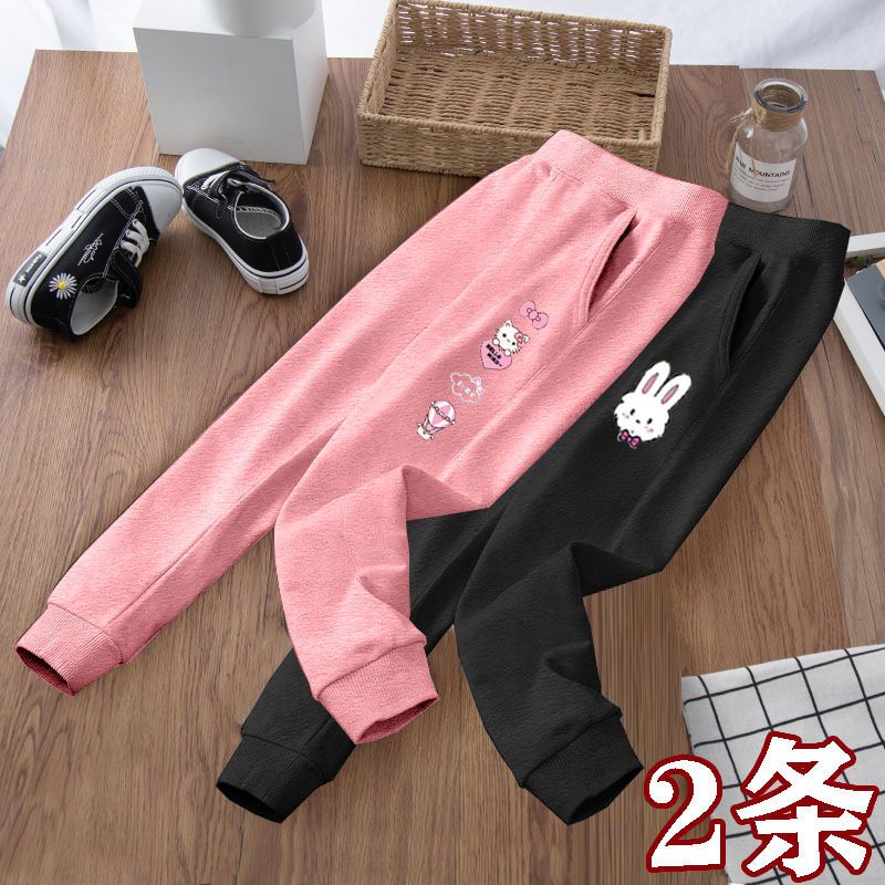 女童褲子2023秋季新款兒童春秋裝外穿運動長褲中大童寬鬆休閒褲潮