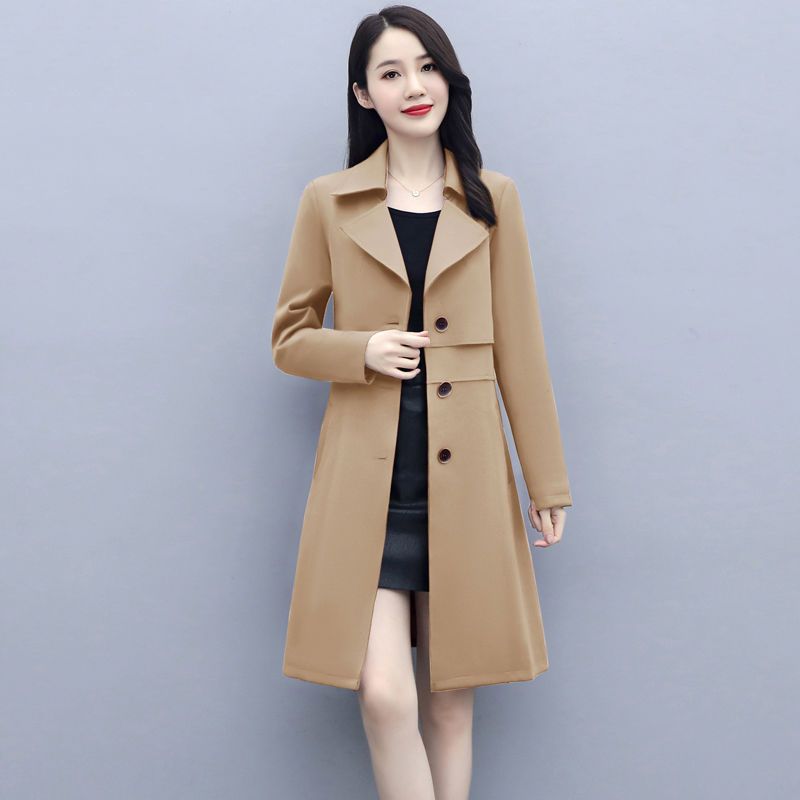 2023 spring and autumn new British style high-end coat mid-length women's windbreaker popular coat trend this year