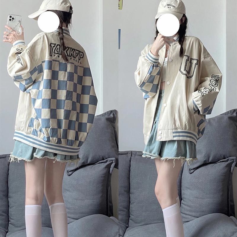 2021秋季温柔系穿搭棒球服外套女潮ins百搭宽松韩版学生甜酷夹克