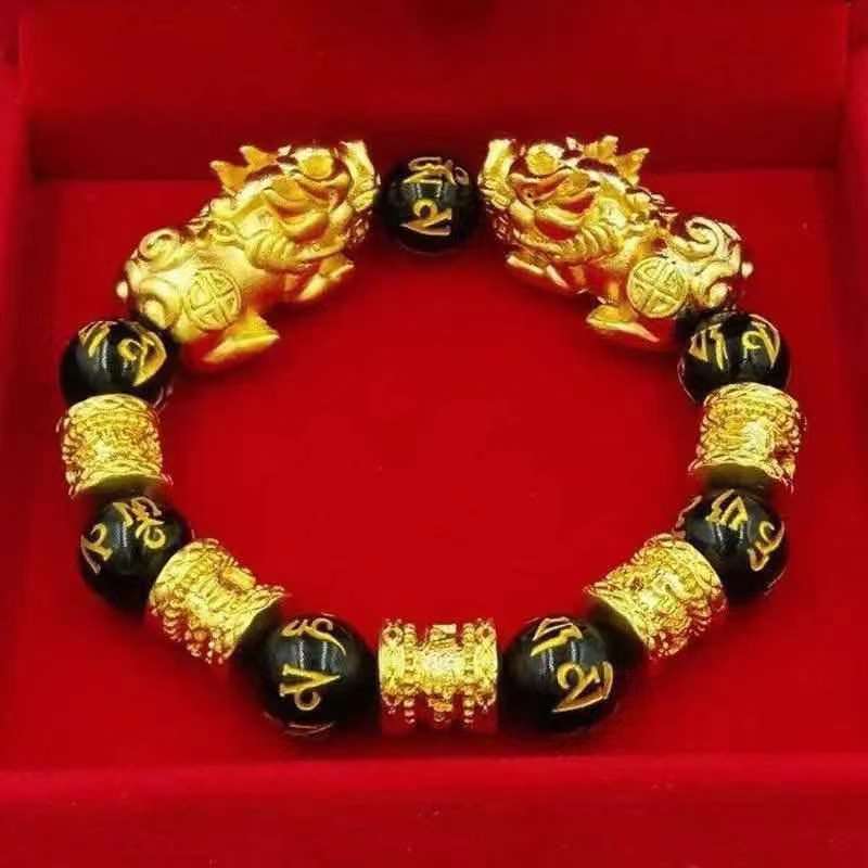 专柜正品越南沙金貔貅手链男士黄金手链招财女款貔貅越南沙金手链【3