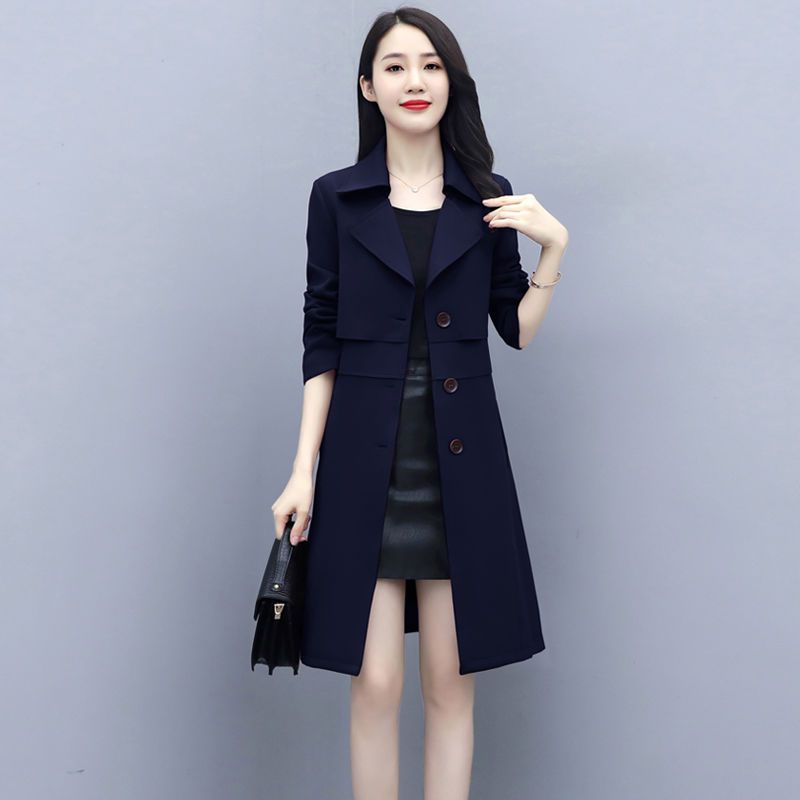 2023 spring and autumn new British style high-end coat mid-length women's windbreaker popular coat trend this year