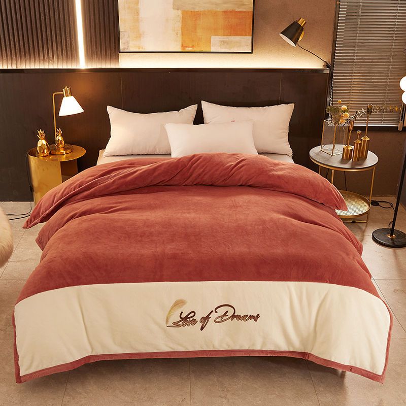 浪莎加厚牛奶绒法莱绒珊瑚绒被套单件冬季加厚被套纯色被罩单人-图3