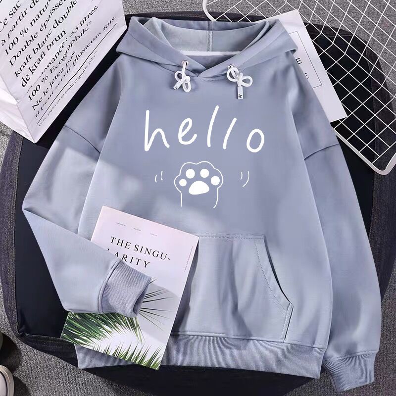Sweater women's hooded 2022 new spring and autumn loose Korean version of the student jacket design sense niche all-match top trend