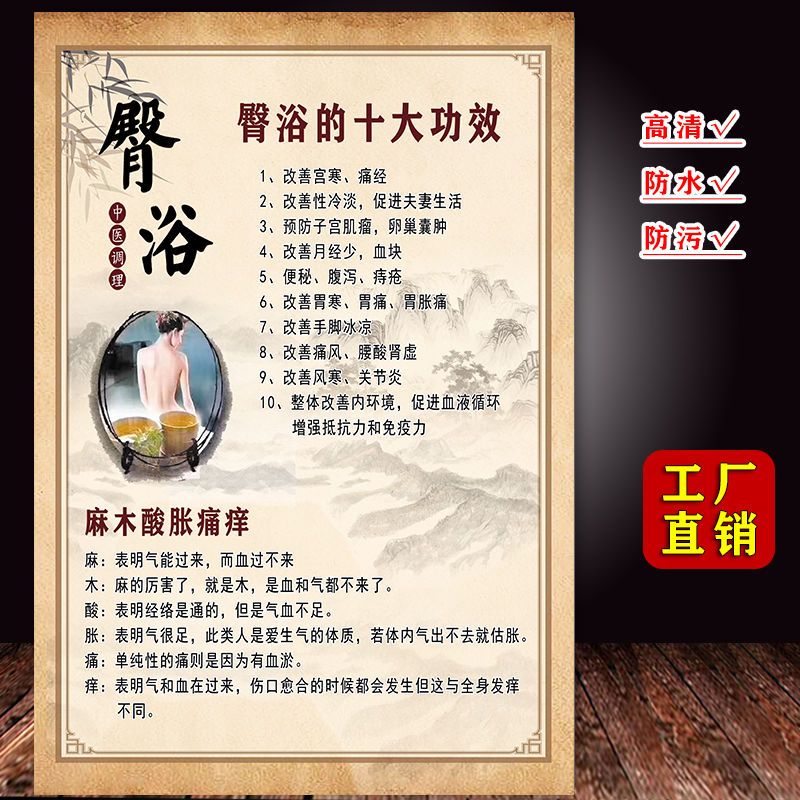 臀疗海报做臀浴的十大好处海报臀部保养美容院装饰画养生馆挂图