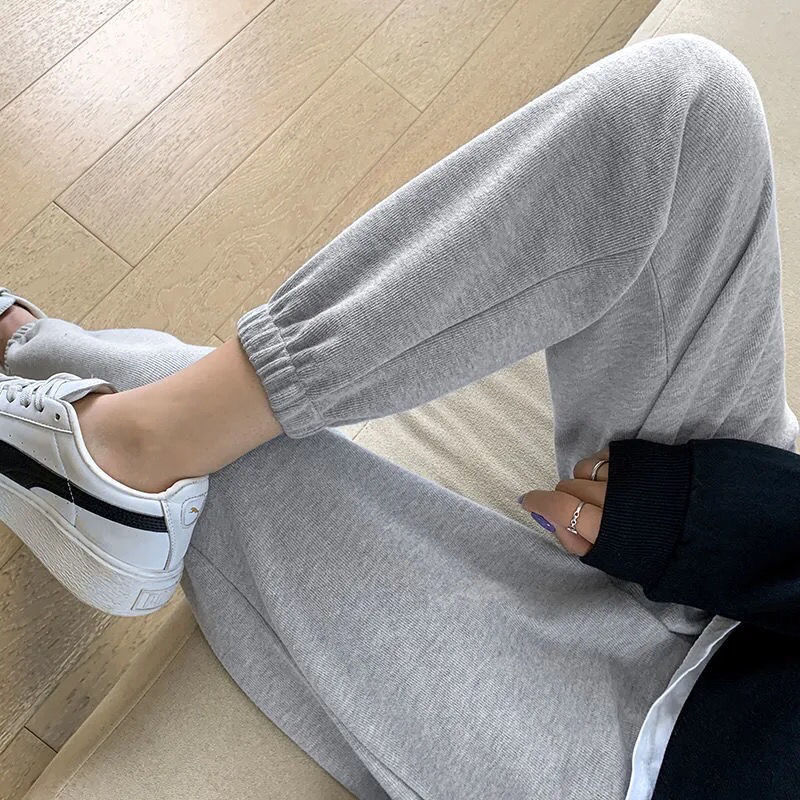 75852-女秋纯棉运动束脚休闲韩版裤螺纹棉裤宽松显瘦潮流百搭卫裤灯笼裤-详情图