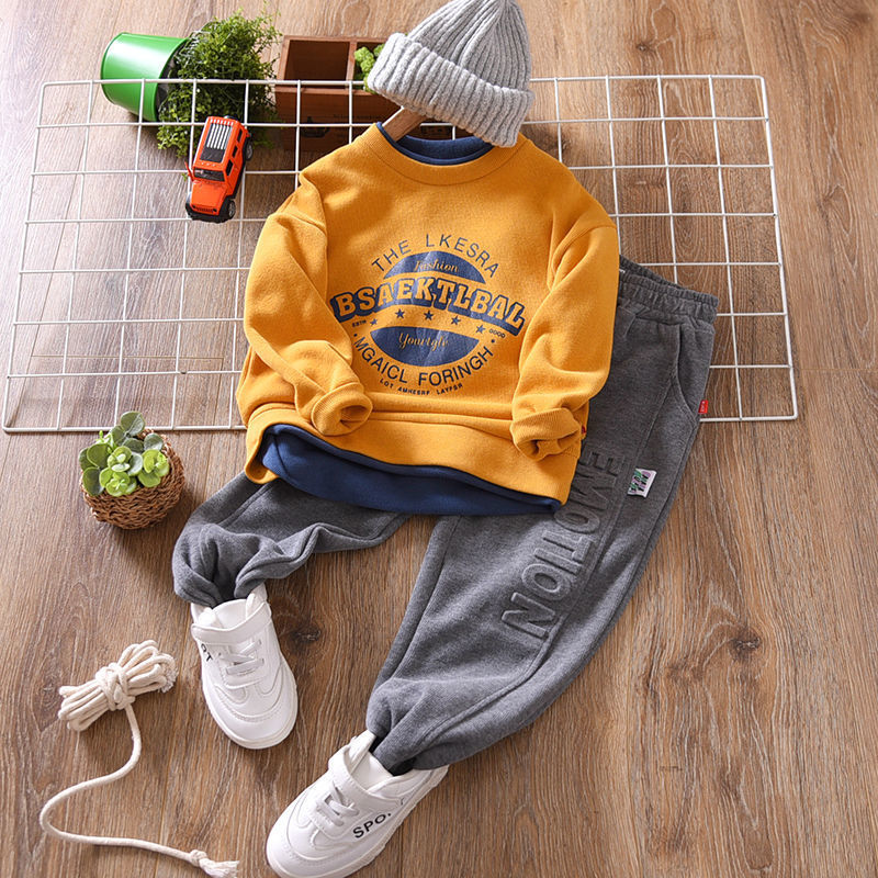 Boys' Autumn suit children's  new spring sweater explodes on the street, foreign style, big boys' handsome long pants trend