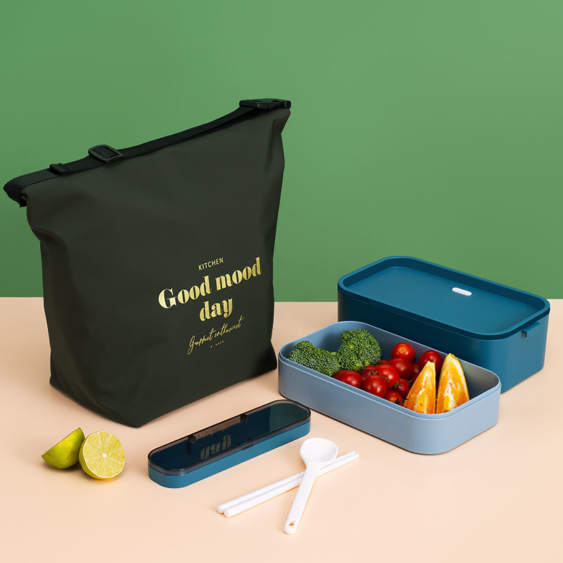 蓝浣熊保温饭盒袋手提包保温袋便当包上班族学生保温饭盒袋午餐袋