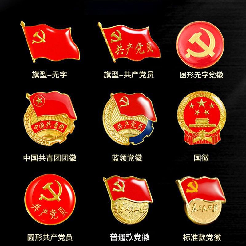 标准型党徽中国共青团团徽胸章胸针别针为人民服务党徽党员徽章