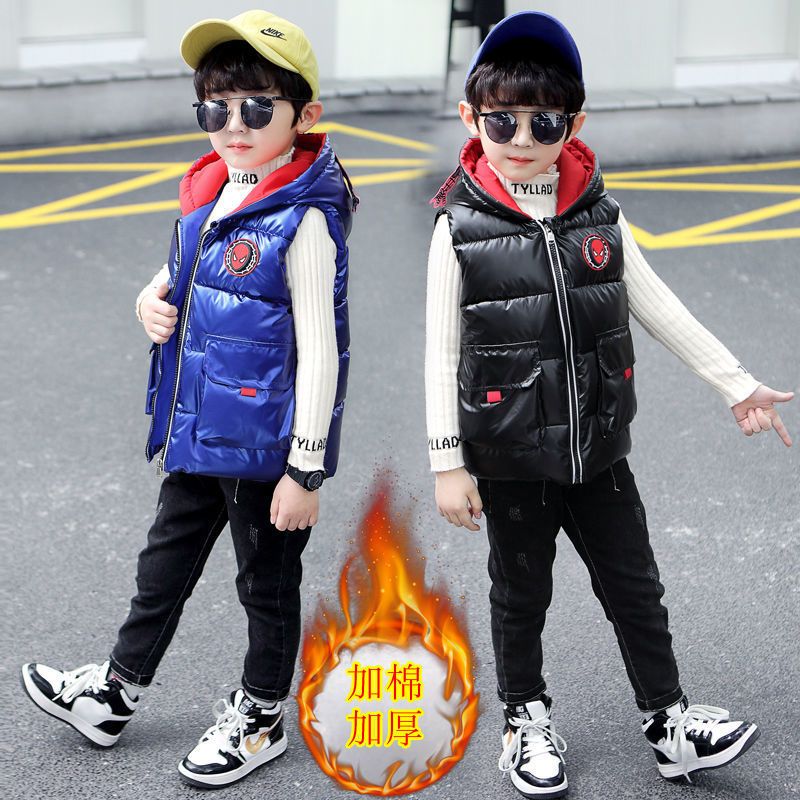 Boys cotton vest 2022 children's clothing disposable foreign style children's boys autumn and winter thickened waistcoat children's leisure