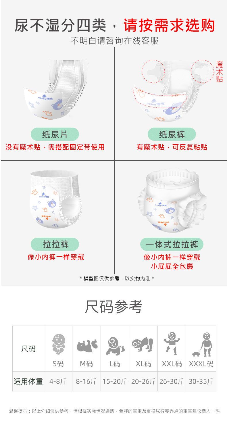  山茶油婴儿纸尿裤新生儿尿片拉拉裤柔薄透气防红臀