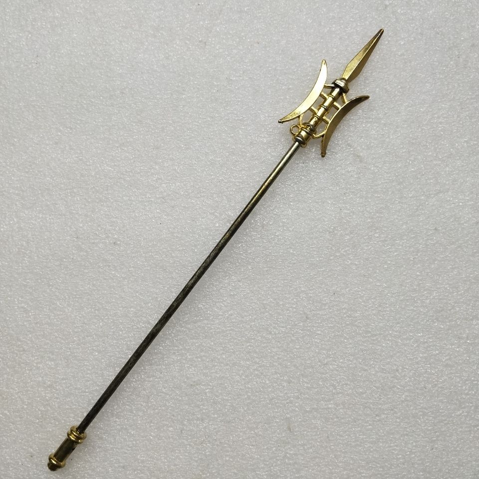 25厘米三国动漫兵器模型 吕布神像手持兵器方天画戟 金属双月戟