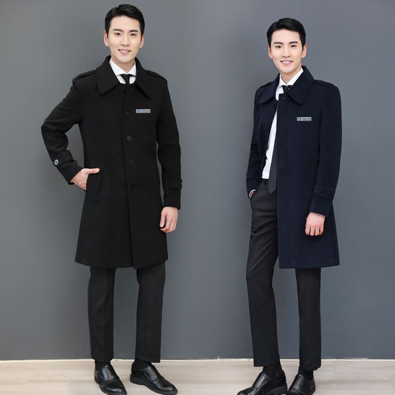 Professional wear woolen coat autumn and winter 4s shop sales department hotel front desk bank manager thickened coat overalls