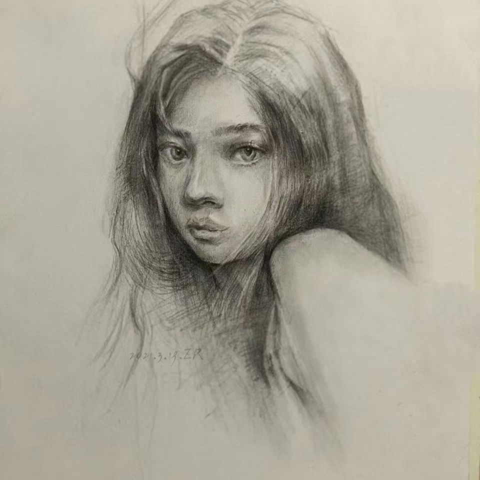 【人物素描】八开人物素描,可订制
