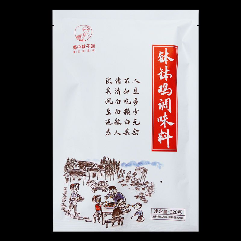 105801-蜀中桃子姐钵钵鸡调料包320克冷锅麻辣烫串串香底料包-详情图
