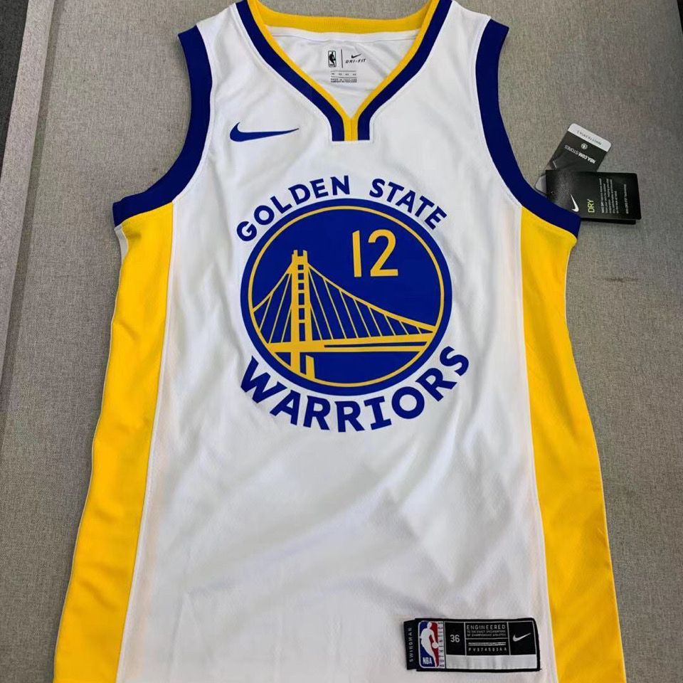 乌布雷球衣勇士队12号kelly oubre jr.城市版热压篮球服背心男款