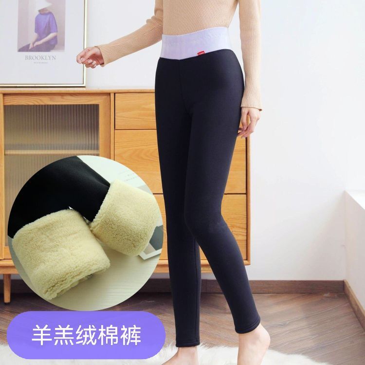 91249-特厚800克棉裤女冬季大码加绒加厚打底裤外穿高腰一体羊羔绒棉裤-详情图