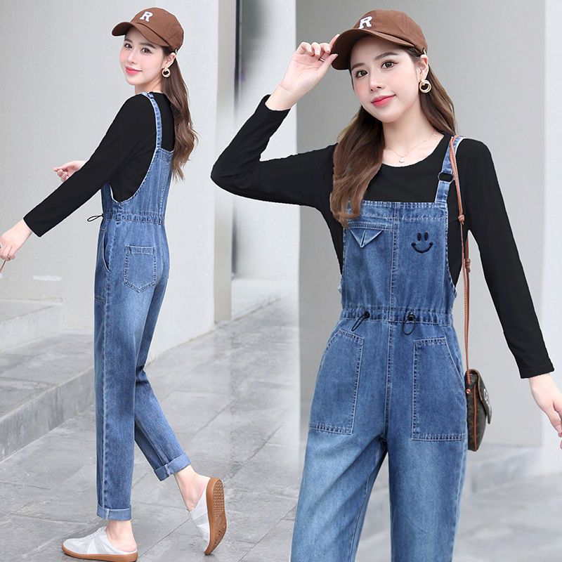 Pants/suits Denim overalls women's  spring new Korean style foreign style age-reducing small jumpsuit suit