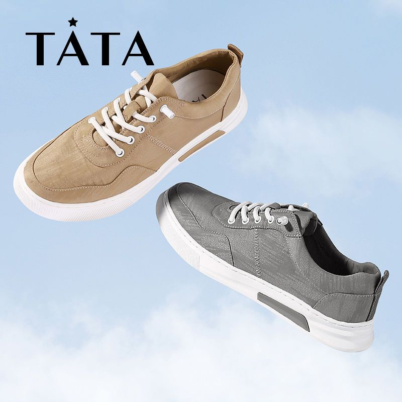 Tata/他她春夏商场同款时尚平底休闲板鞋男单鞋239A2CM1