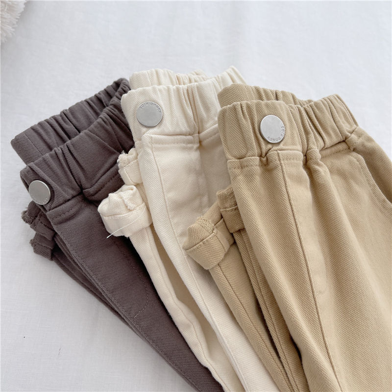 Children's twill cotton trousers  autumn clothes new boys' outerwear casual pants baby girls stretch harem pants