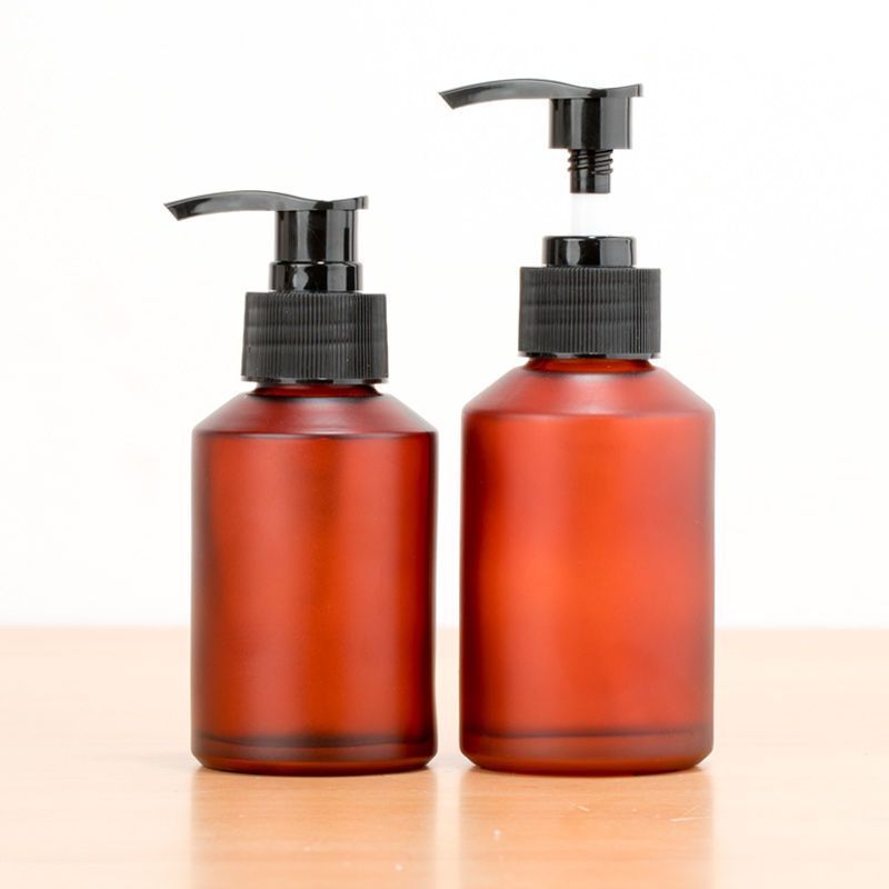 玻璃避光大容量按压式分装瓶化妆品空瓶子洗手液洗面奶洗发水乳液
