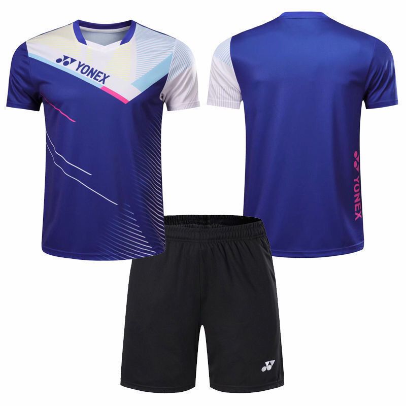 2022 new badminton suit men's and women's short sleeve suit customized quick drying training clothes volleyball table tennis sportswear