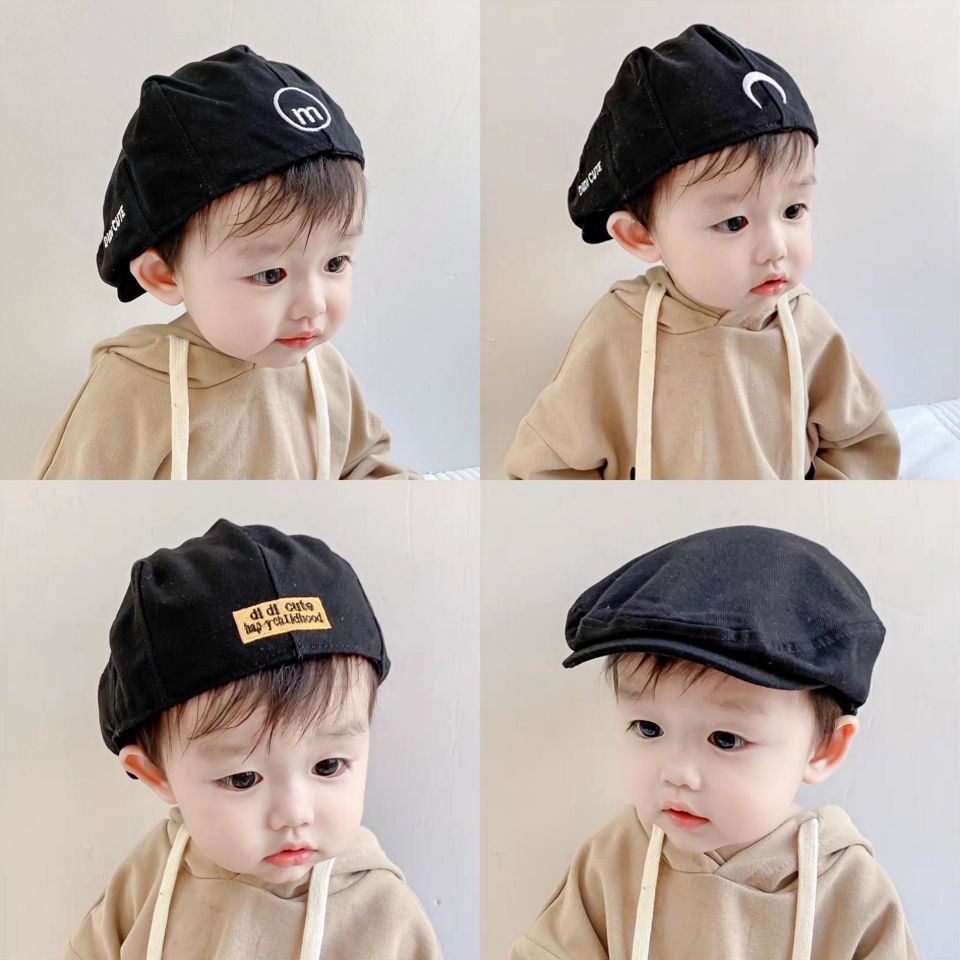 Children's hat spring and autumn reverse wear a cap with a duck tongue, boys' forward hat, girls' hip-hop beret, baby top hat, sun visor