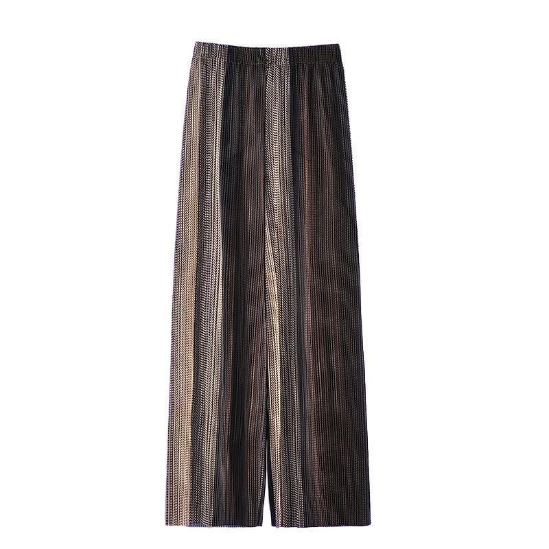 Spring and autumn large size straight casual pants for fat women, loose and slim, summer thin design, chic floor-length trousers