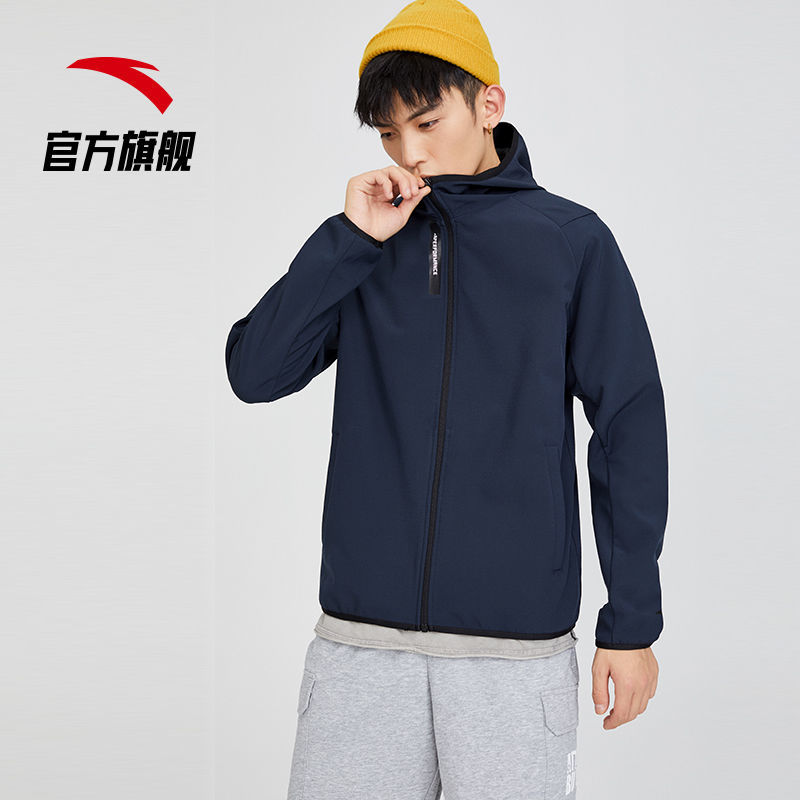 105866-安踏运动外套男士201秋冬加绒冲锋衣休闲连帽保暖夹克梭织防风衣-详情图