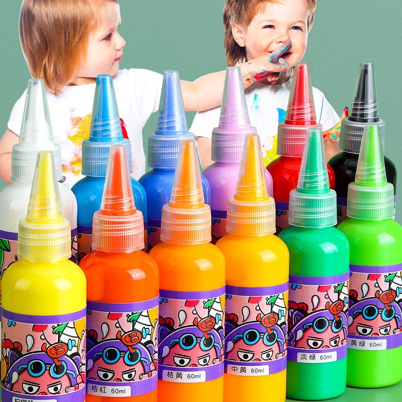 颜料儿童可洗无毒手指画水粉涂色画绘画儿童环保宝宝画画颜色涂料